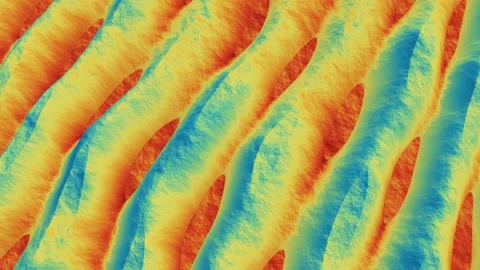 Desert Dune Land Surface Temperature Map Thermal Infrared Oblique Aerial Remote Stock Footage 344529733