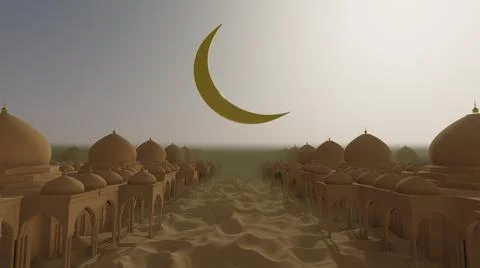 Desert Dune In The Ramadan Stock Illustration
