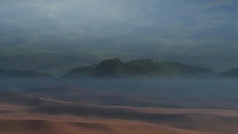 Desert Dunes Mountain Stock Illustration