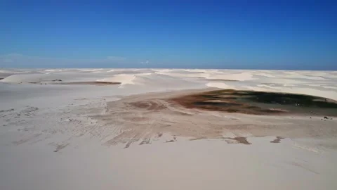 Desert dunes panorama, nature view - Lencois Maranhenses, Brazil Stock Footage 331517088