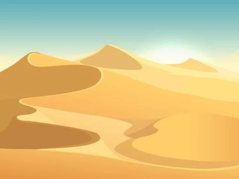 Desert dunes vector egyptian landscape background Illustration