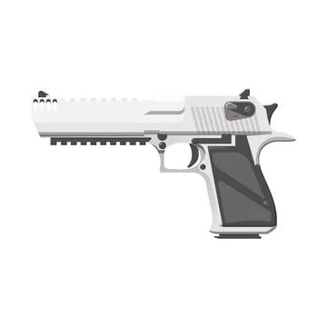 Desert Eagle Flat Illustration. Clean Icon Design Element on Isolated White.. Stock Illustration