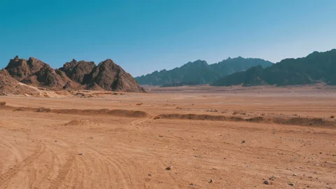 Desert in Egypt. Panoramic view of the Desert with Mountains and Rocks in Egypt Stock Footage 108511279