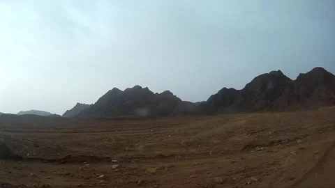 Desert in Egypt view from bus 1 Stock Footage 91660228