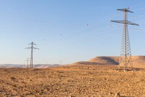 Desert electricity Stock Photos