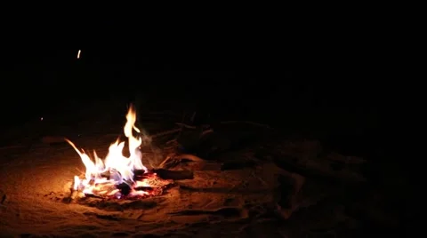 Desert Fire Stock Footage 43243203