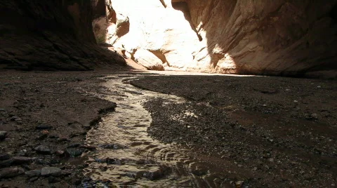 Desert flash flood in canyon Stock Footage 573559