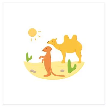 Desert flat icon Illustrazione stock
