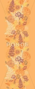 Desert flowers and leaves vertical seamless pattern border Stock Illustration