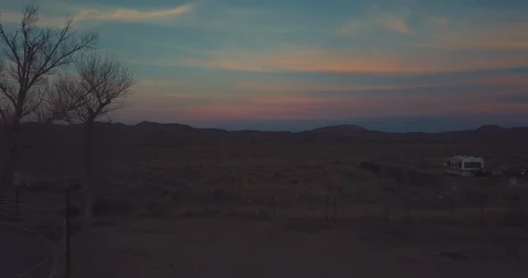 Desert Fly Sunset Aerial Video stock 87607868