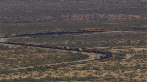 Desert Freight Train Video stock 37304445
