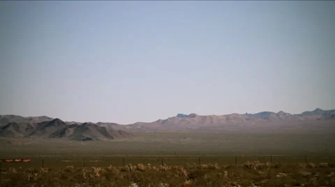 Desert-freight train timelapse 4272 Stock Footage 1091436