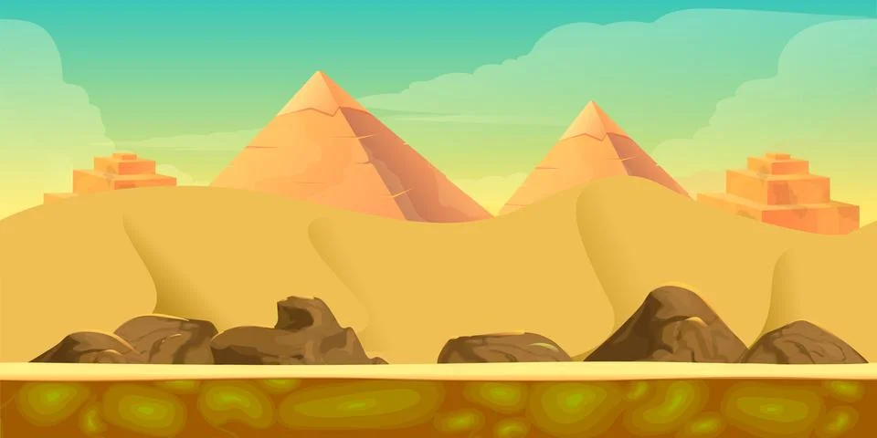 Desert Game Background Stock Illustration