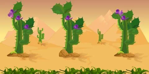 Desert Game Background Stock Illustration