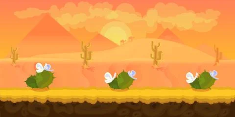Desert Game Background Illustrazione stock