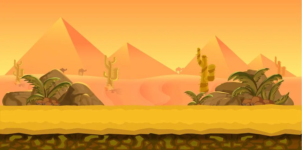 Desert Game Background Stock Illustration