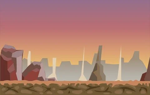Desert Game Background Vector Illustration Stock Illustration