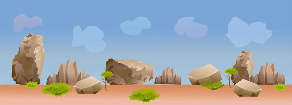 Desert Game Background Vector Illustration Stock Illustration