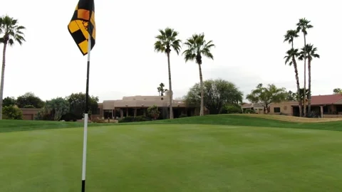 Desert golf course Stock Footage 141766189