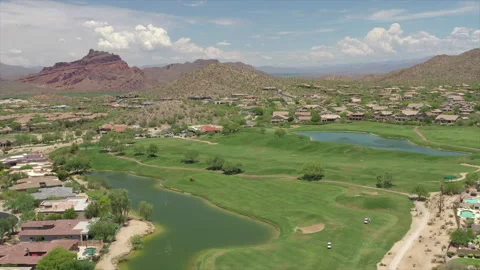 Desert golf paradise Stock Footage 157498010