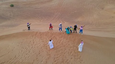 Desert group dance Stock Photos