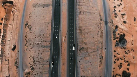 Desert highway aerial view Stock Footage 108801525