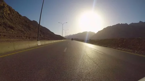Desert highway and mountains Video stock 103153138