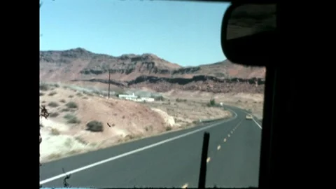 Desert Highway from Bus Stock Footage 276291485