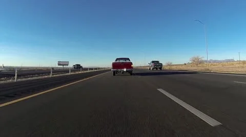 Desert Highway Driving - Slow Motion Stock Footage 12712255