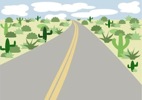 Desert highway 库存插图