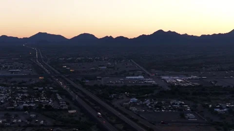 Desert Highway Sunrise Pull Back Stock-Footage 322532262
