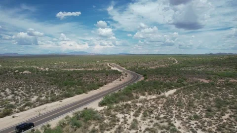 Desert Highway Under Dramatic Clouds Sonoran Desert Arizona 스톡 동영상 347500018