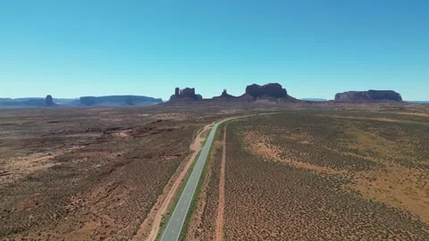Desert Highways: Freeway Through Monument Valley Vídeo Stock 264024242