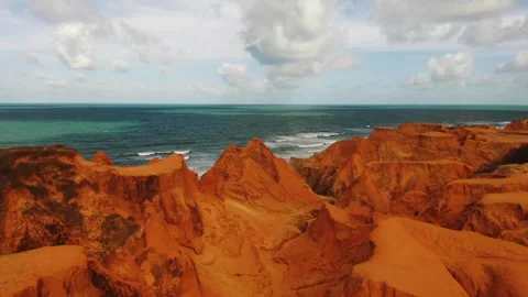 Desert hill and Ocean view Stock Footage 273210693