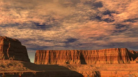 Desert hills low clouds Stock Footage 1044183