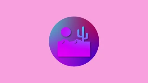 Desert icon colorful simple shape circle animation 動画素材 279006138