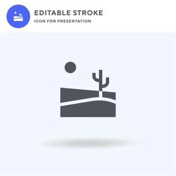 Desert icon vector, filled flat sign, solid pictogram isolated on white, logo 库存插图