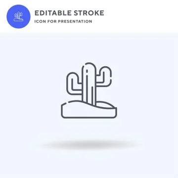 Desert icon vector, filled flat sign, solid pictogram isolated on white, logo Stock Illustration