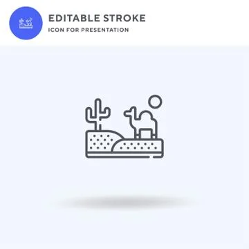 Desert icon vector, filled flat sign, solid pictogram isolated on white, logo Stockillustratie