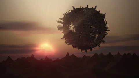 Desert Industrial planet shell seamless loop Stock Footage 196166810