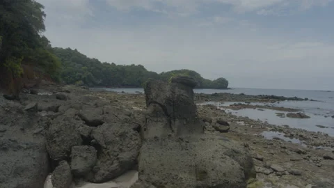 Desert Island with Beach Stock Footage 140336393