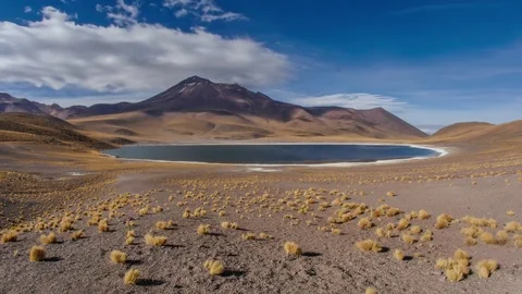 Desert Lake and Clouds Time Lapse Stock Footage 73250421
