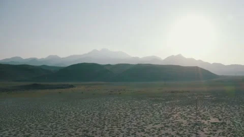 Desert Lake and Mountain Stock Footage