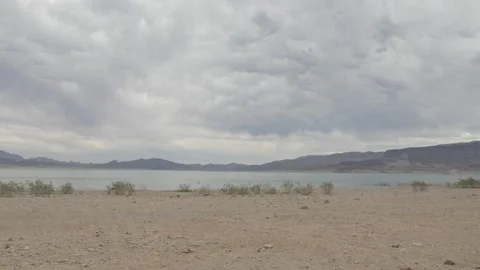 Desert Lake - Static Shot - RAW Footage Vídeo Stock 135780476