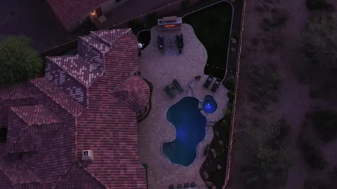 A desert landcaped backyard Stock Footage 154657529