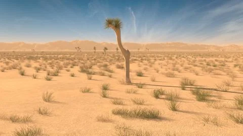 Desert Landscape 3D Rendering Stock Illustration