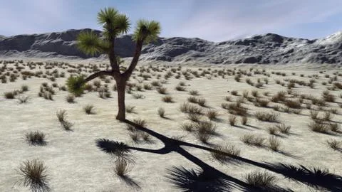 Desert Landscape 3D Rendering Stock-Illustration