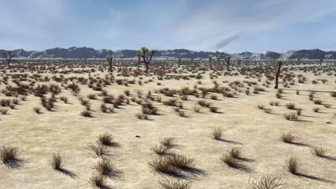 Desert Landscape 3D Rendering Stock Illustration