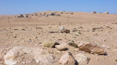 Desert landscape with abandoned buildings in ghost town Kolmanskop Namibia. Stock Footage 337804950