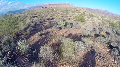 Desert landscape aerial flyover close to ground Stock Footage 75200037
